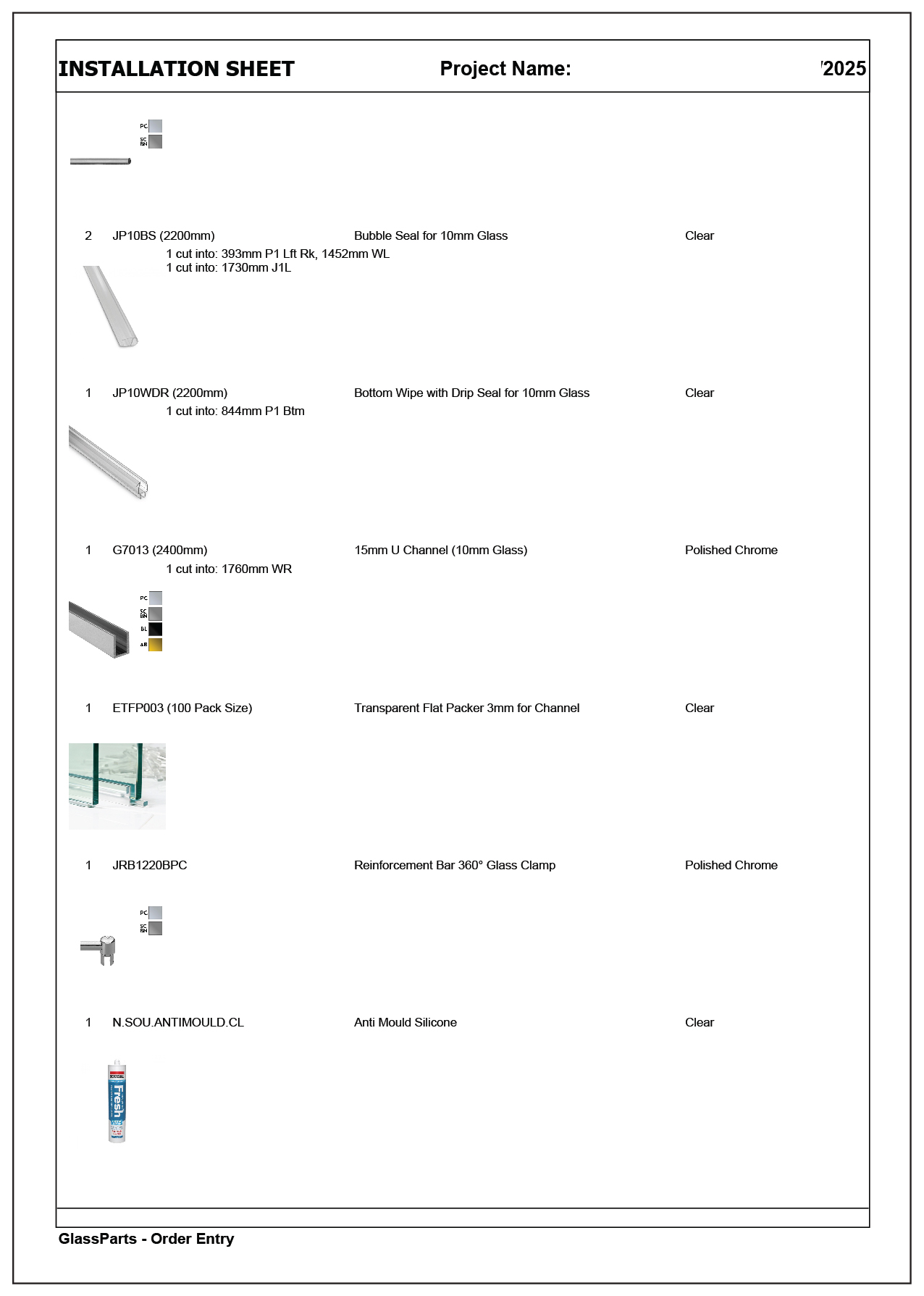 GlassParts Connect project