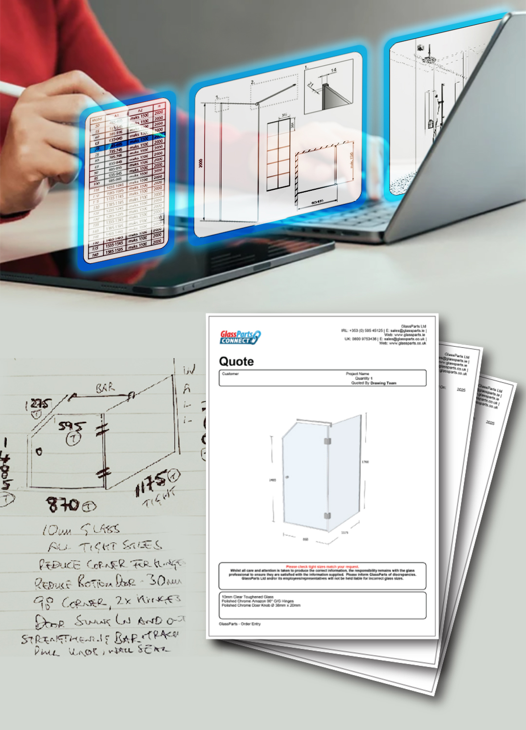 GlassParts Connect Shower Designer