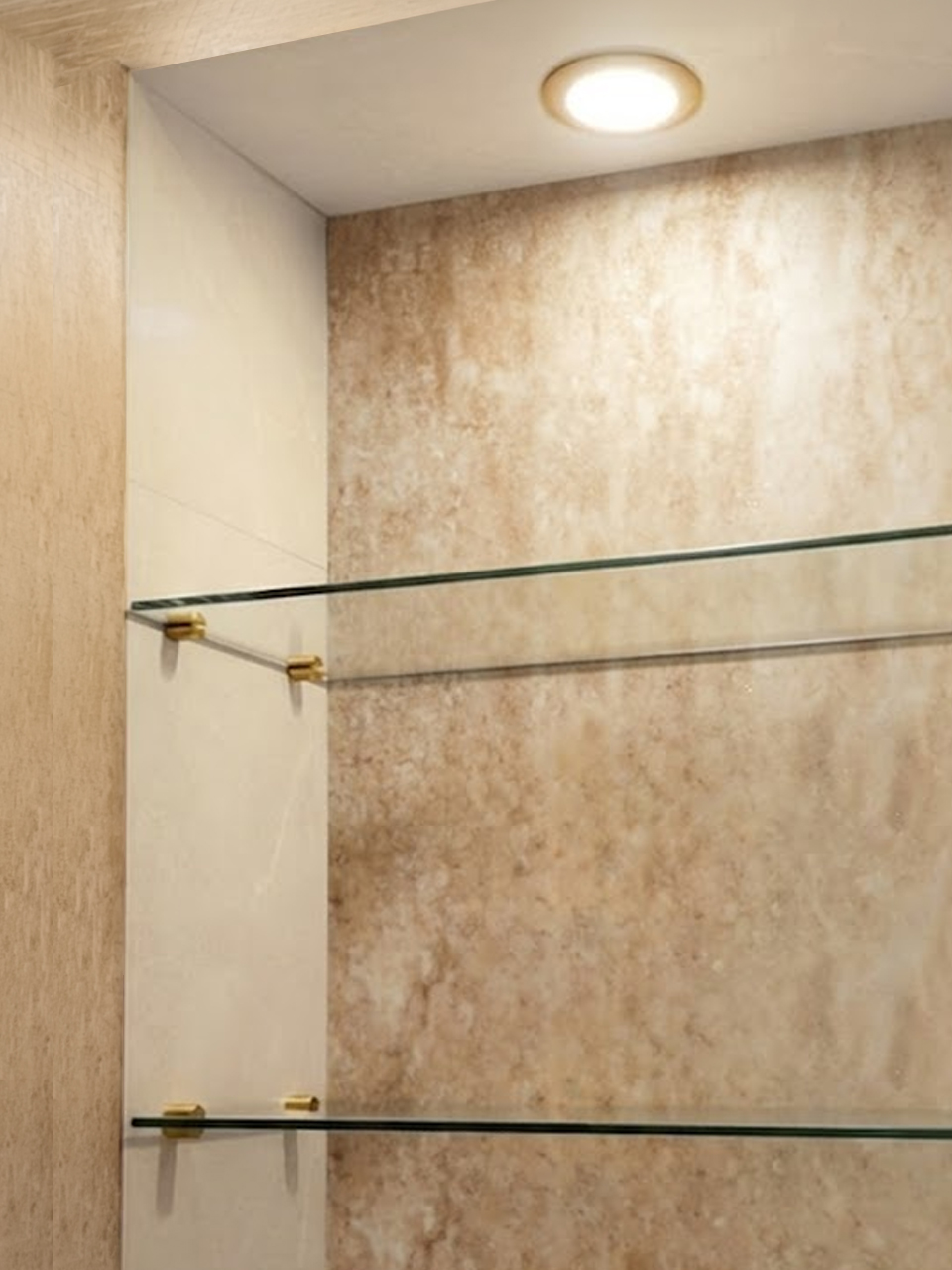Sleek glass spigot floor fittings