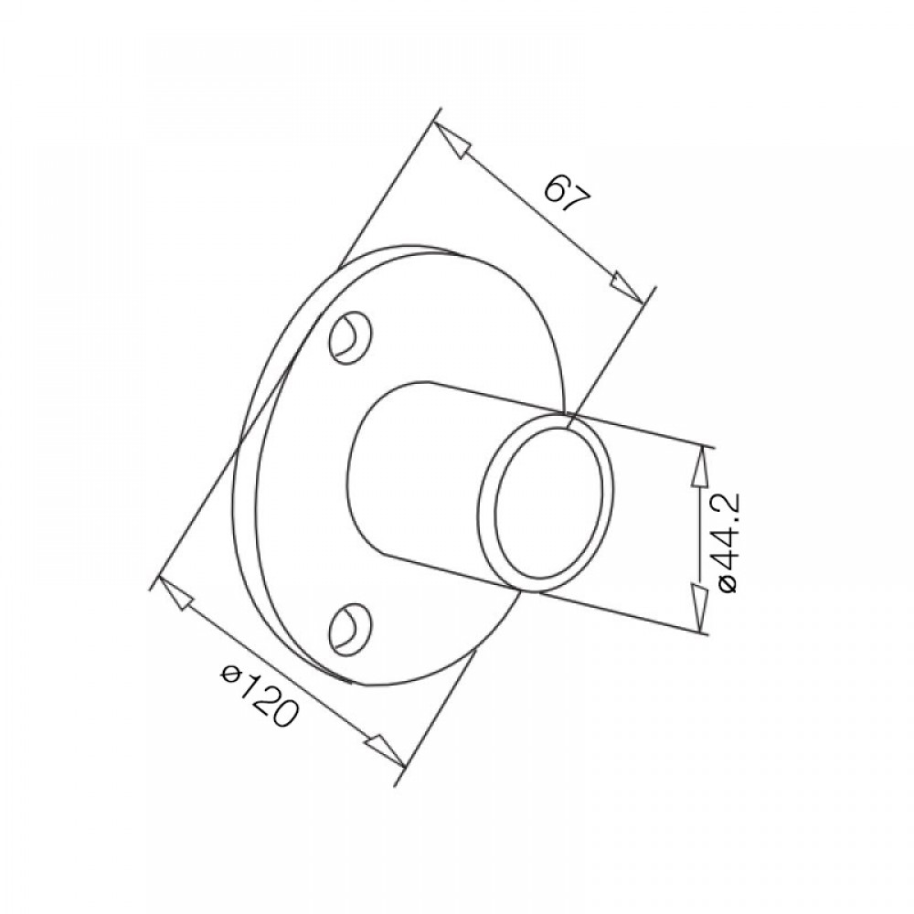 Wall To Handrail Bracket - 48.3mm - 2.0mm - 316SS