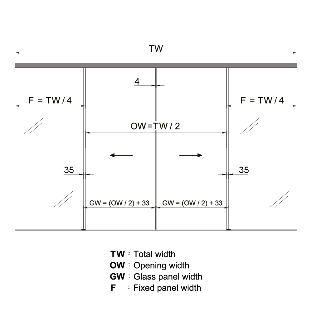 Brisa 160 Complete Soft Close Glass Sliding Door Kit 10mm -