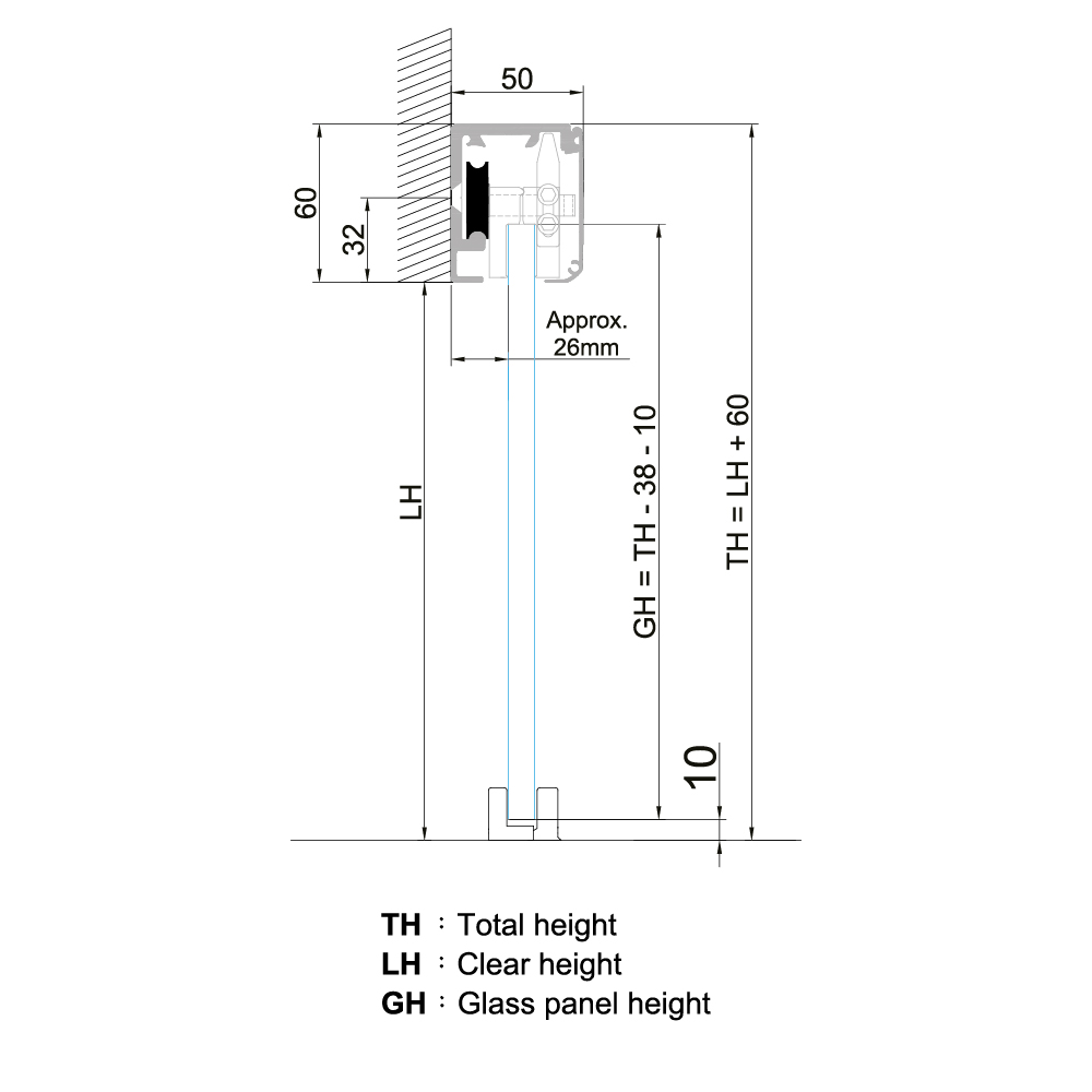 Brisa 160 Complete Soft Close Glass Sliding Door Kit 10mm -
