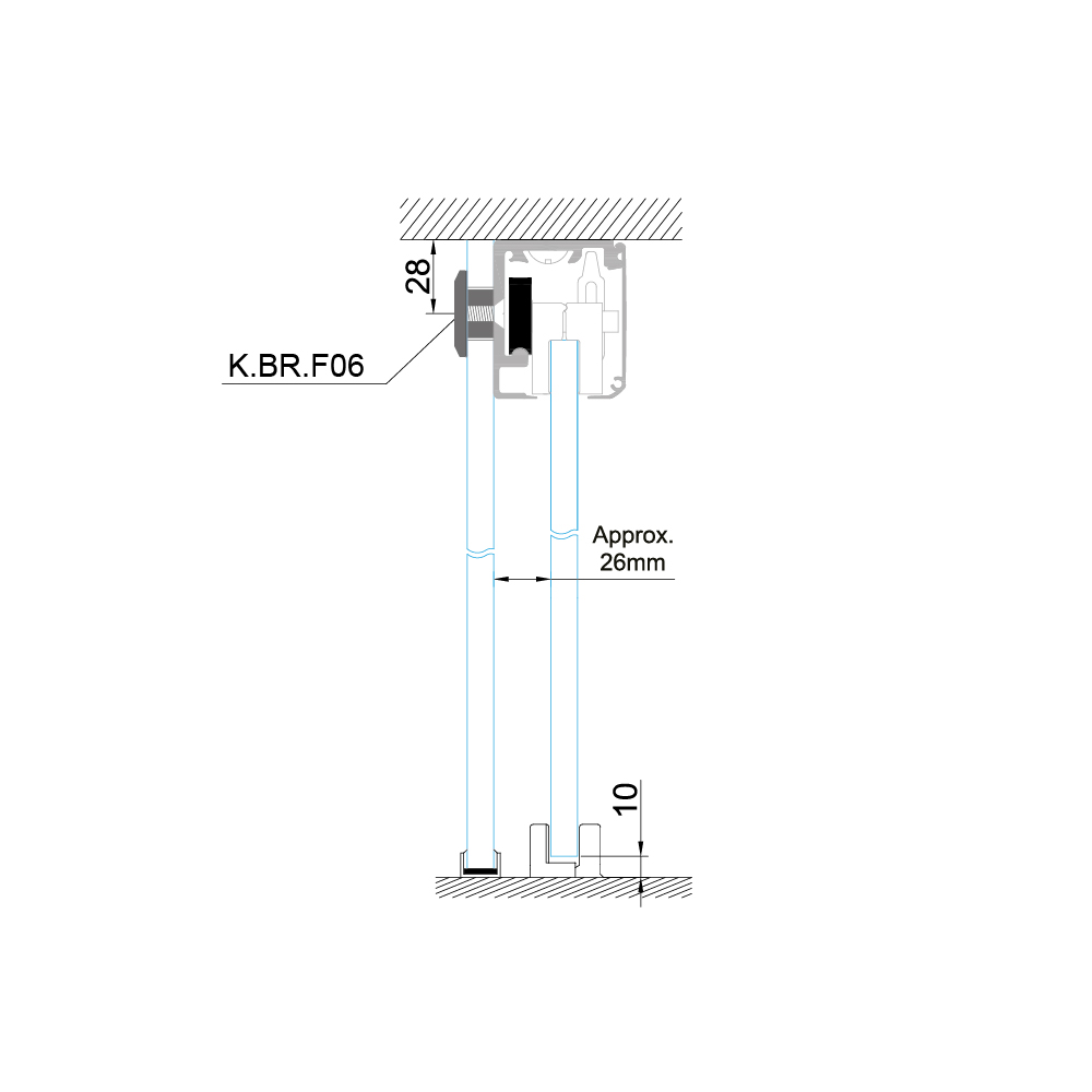 Brisa 160 Complete Soft Close Glass Sliding Door Kit 10mm -