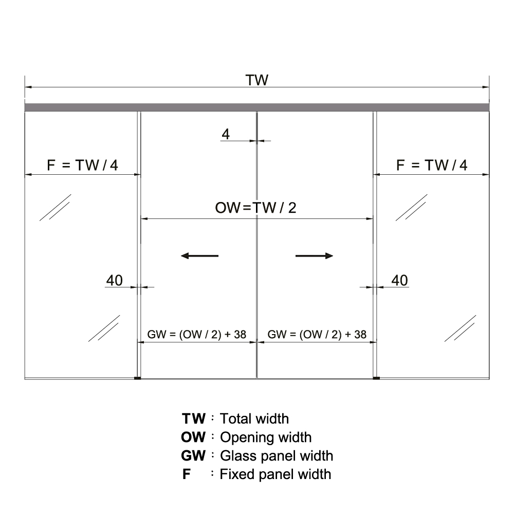 Brisa 180 Soft Close Glass Sliding Door Kit 10mm - Anodised