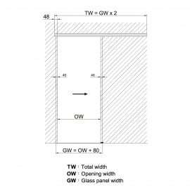 Brisa 180 Soft Close Glass Sliding Door Kit 10mm - Anodised