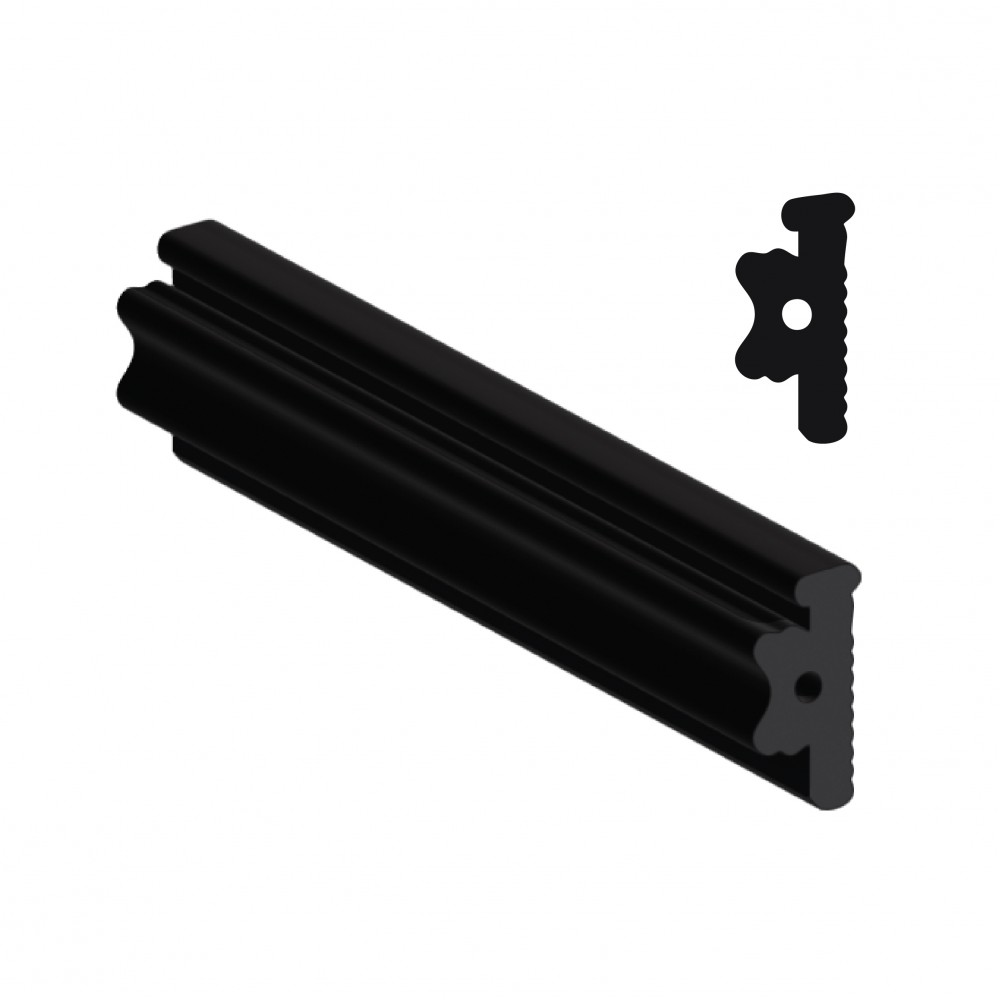 Wall Gasket For For Stud To Glass Door Profile - Black