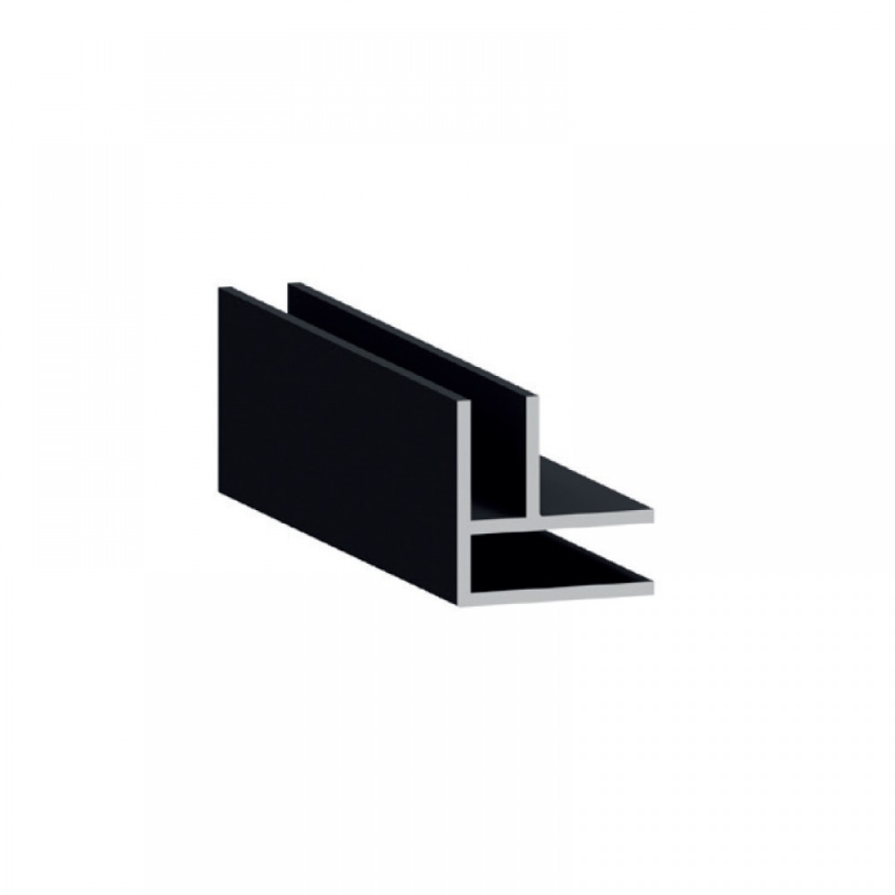 Black 90 Degree Profile 30x30mm For 10mm Glass