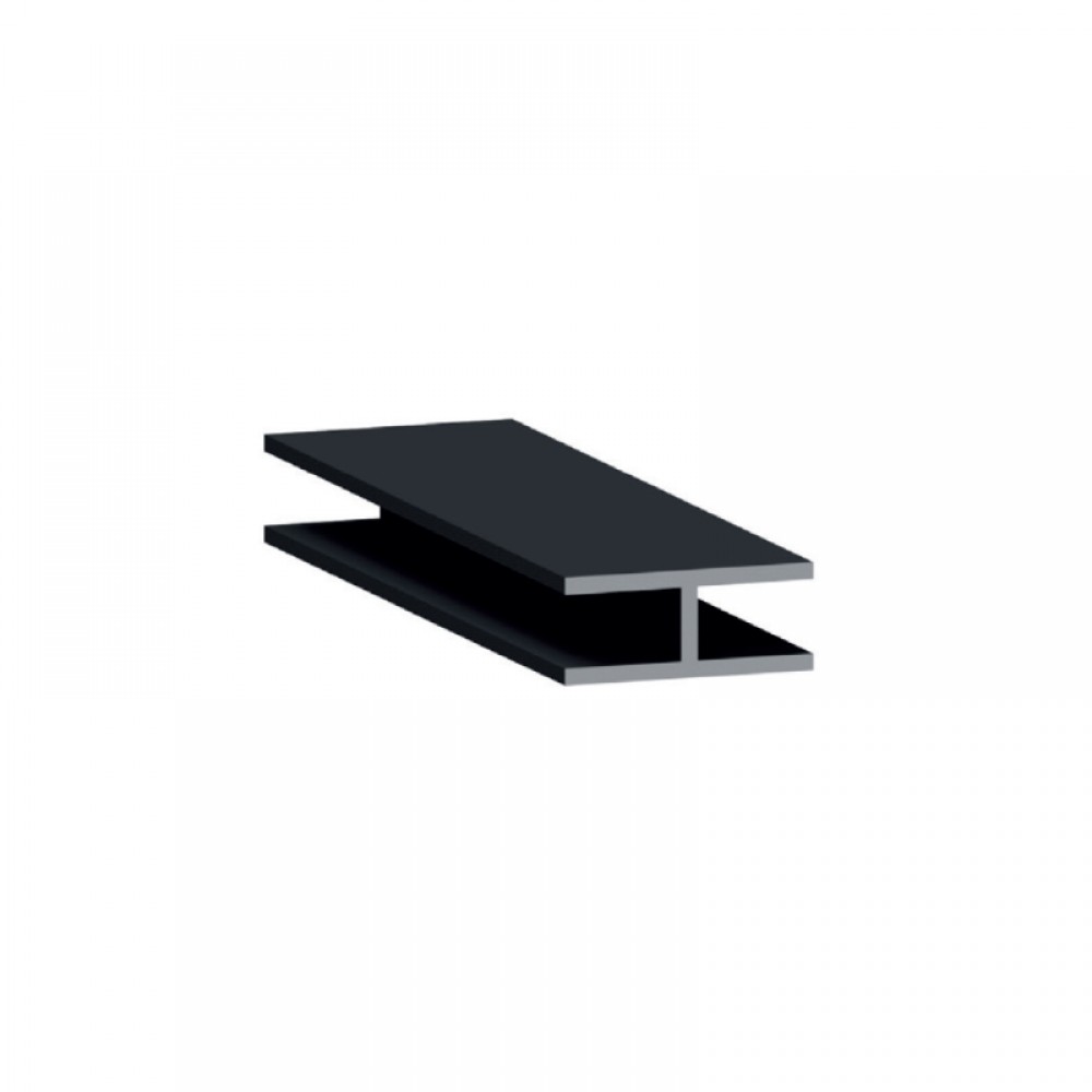 Black 180 Degree Glass to Glass Profile For 8mm Glass