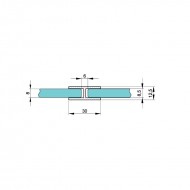 Black 180 Degree Glass to Glass Profile For 8mm Glass