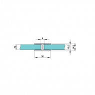 Black 180 Degree Glass to Glass Profile For 10mm Glass