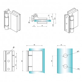 Dynamik Door Hinge - Anodised - Square Corners
