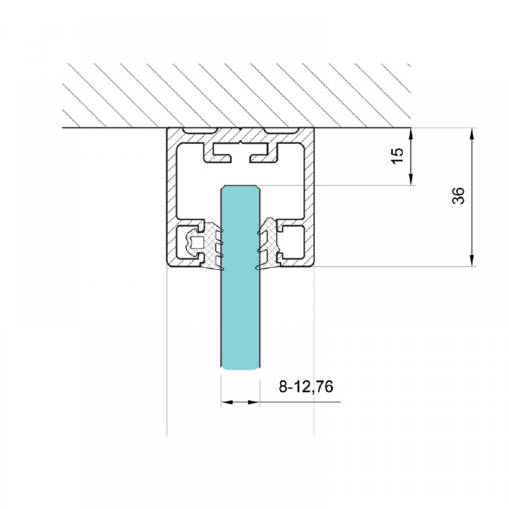 36 x 38mm Top Track  - Anodised