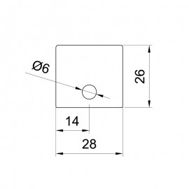 26 x 28mm End Cap  - Anodised