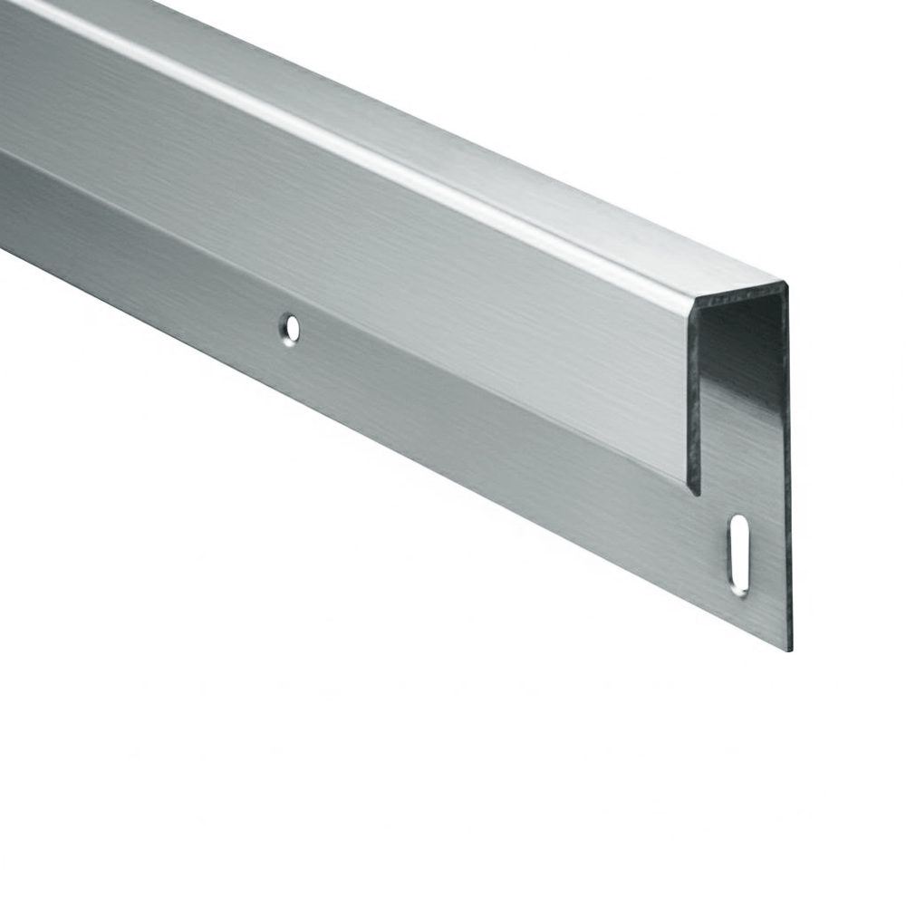 J Profile For Mounting Mirrors - Brushed Nickel (SS Effect)