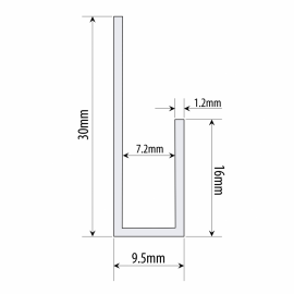 J Profile For Mounting Mirrors - Brushed Nickel (SS Effect)