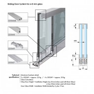 Alum. Sliding Track - Top - Non Flocked - 6-8mm Thick Glass