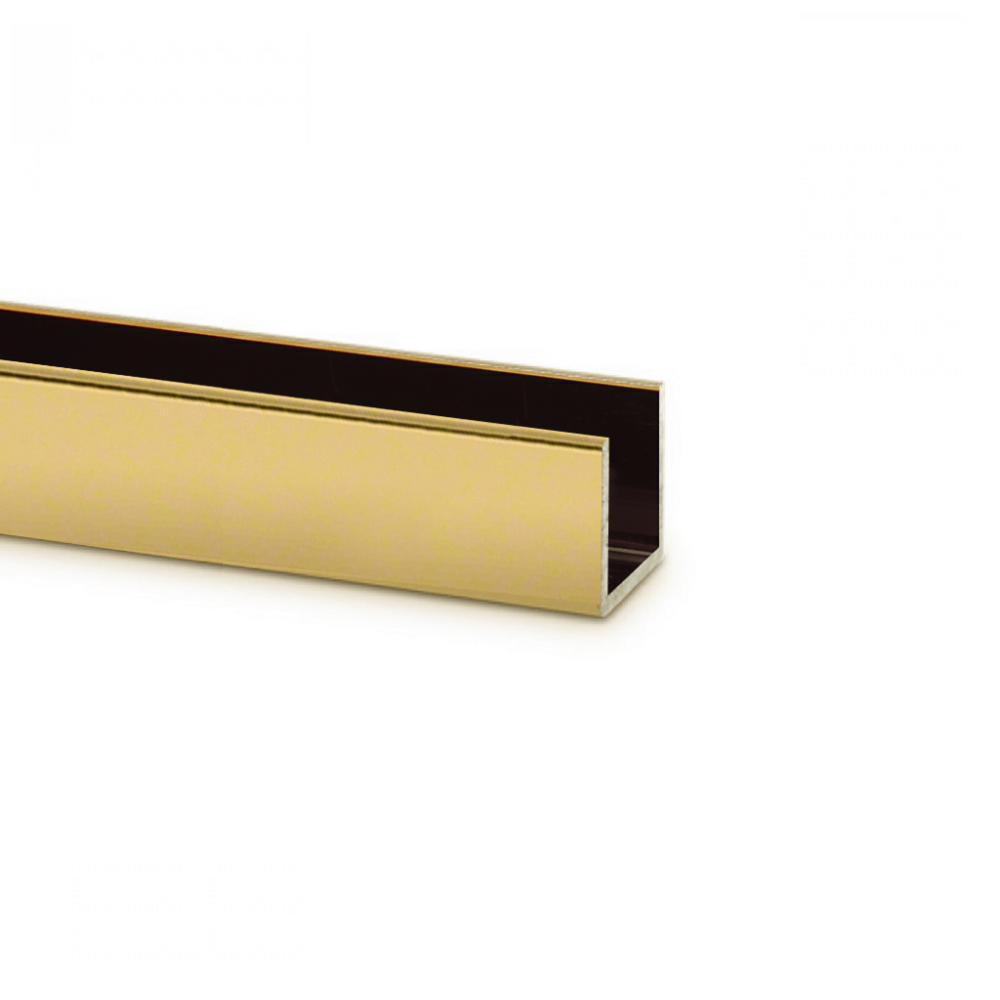 17 mm Polshed Brass (Gold) U Channel For 12mm Glass