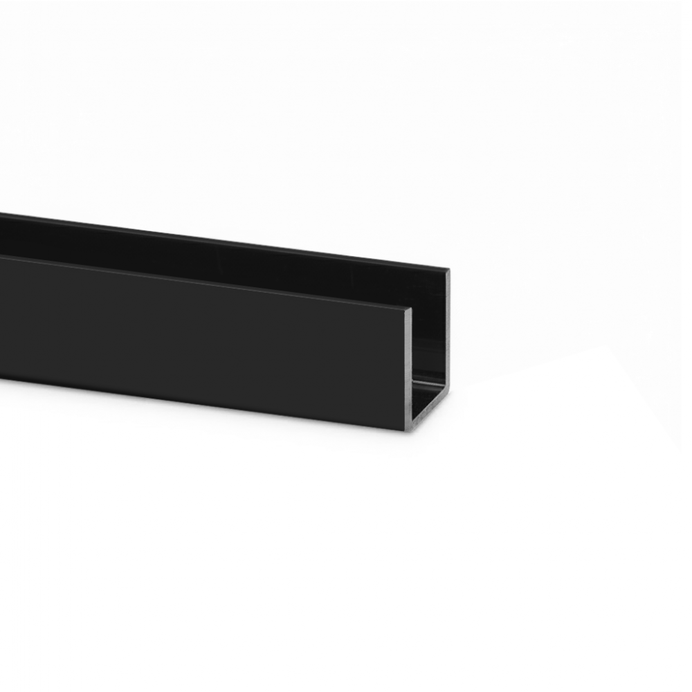 17 mm Black U Channel For Up To 12mm Glass