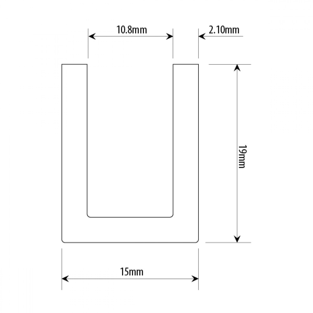 15mm Antique Brass U Channel For 10mm Thick Glass