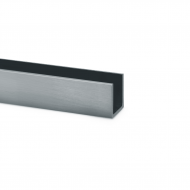 13mm Brushed Nickel(SS Effect) U Channel - 8mm Thick Glass