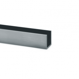 13mm Brushed Nickel(SS Effect) U Channel - 8mm Thick Glass