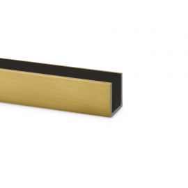 15mm Brushed Satin Brass U Channel for 10mm Thick Glass