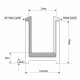 16mm Polished Aluminium U Channel With Gasket For 10mm Glass