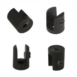 Round Shelf Support - 8mm to 10mm Glass - Black