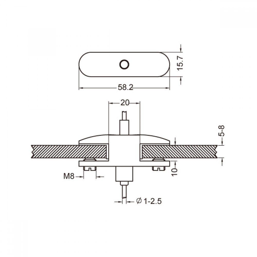Middle Glass Support \'Fixed