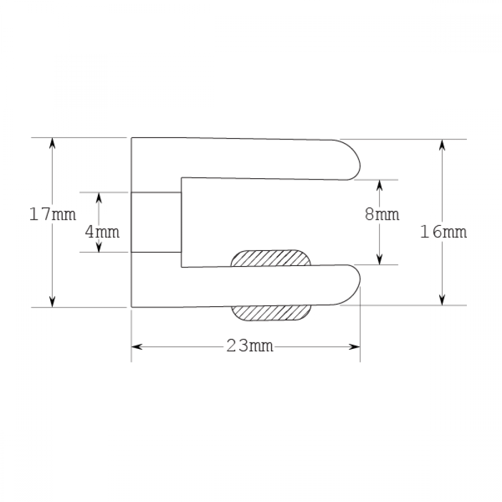 Matt Chrome Round Shelf Support 4-6mm Glass
