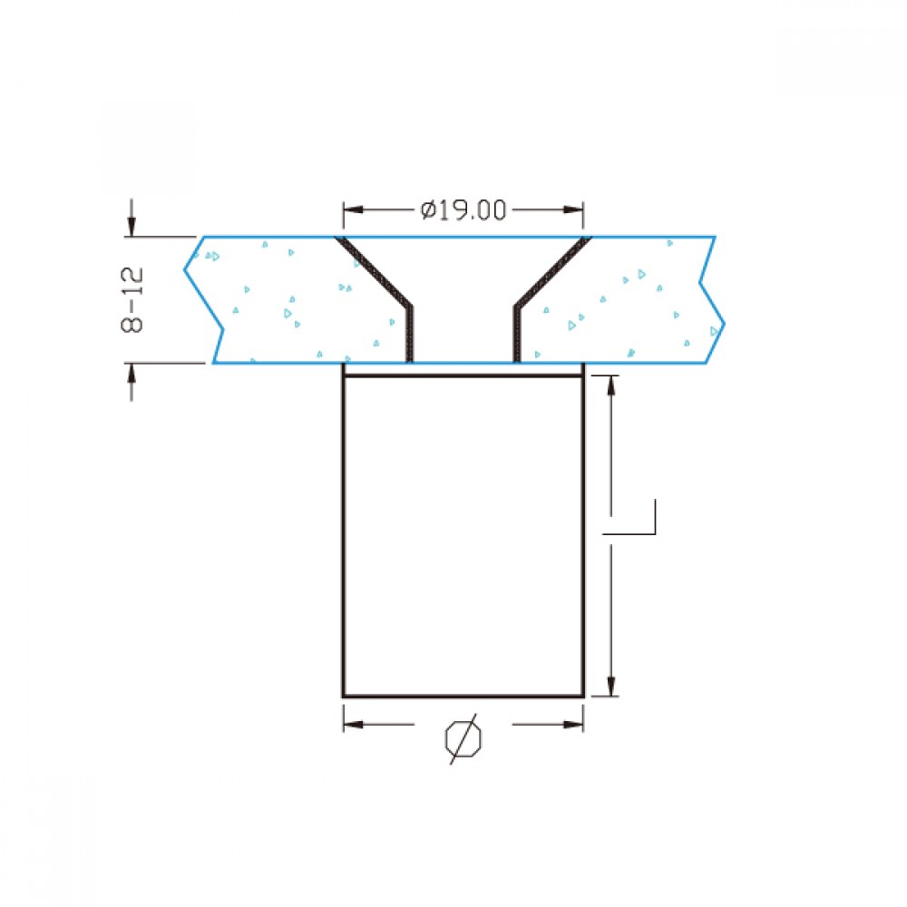 Countersunk Cap Stainless Standoff/Sign Fixing 38 x 30mm Dia