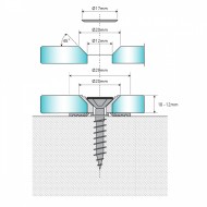 Easy-Fix CS Countersunk Glass Fixing -10-12mm Glass