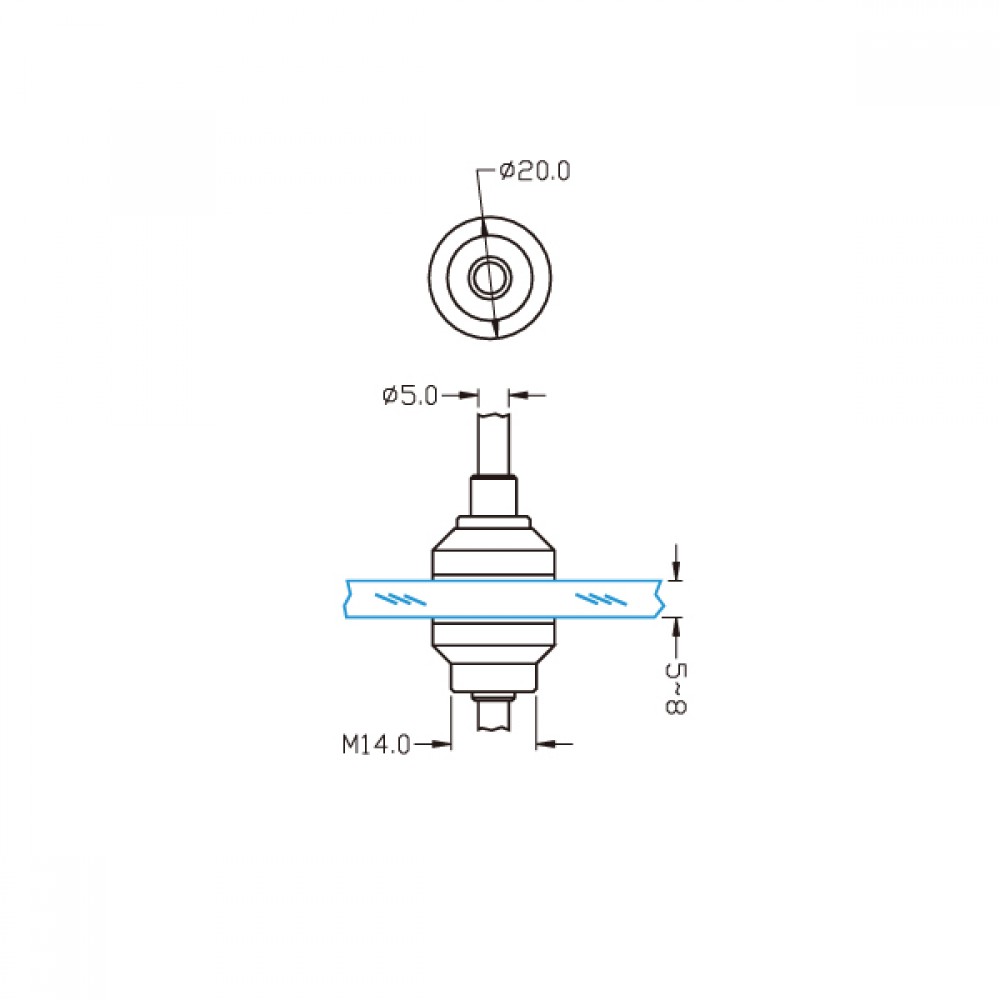 Glass Drilled Shelf Base - Rod System