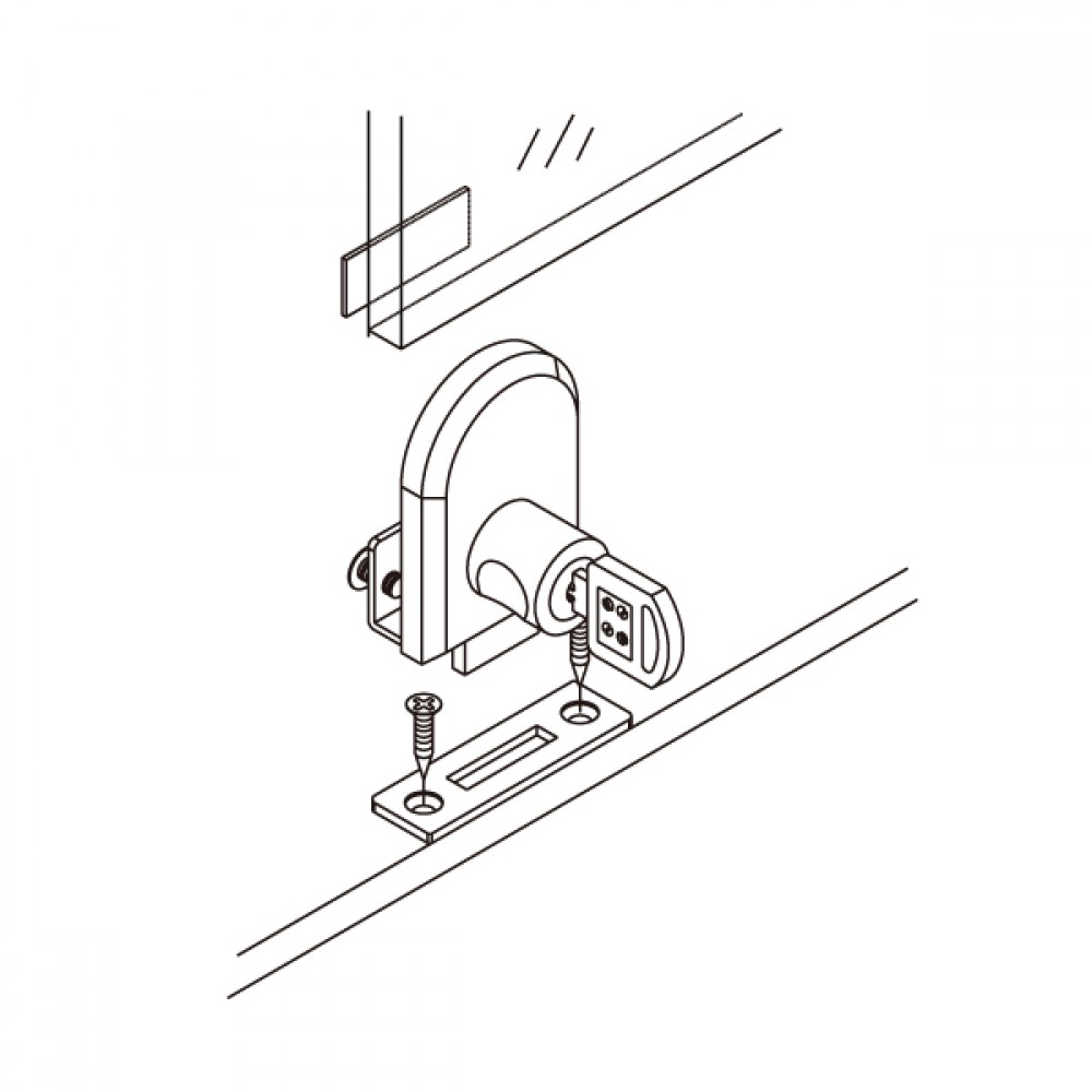 Non Drill Glass Door Lock C/P