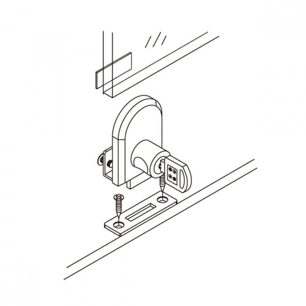Non Drill Glass Door Lock - Chrome Plated