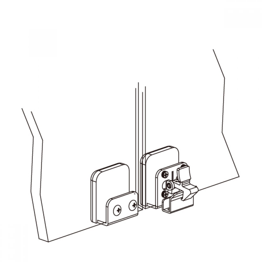 Hook Catch For Double Glass Furniture Doors 4-6mm Glass