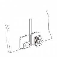 Hook Catch For Double Glass Furniture Doors 4-6mm Glass