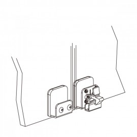 Hook Catch For Double Glass Furniture Doors 4-6mm Glass