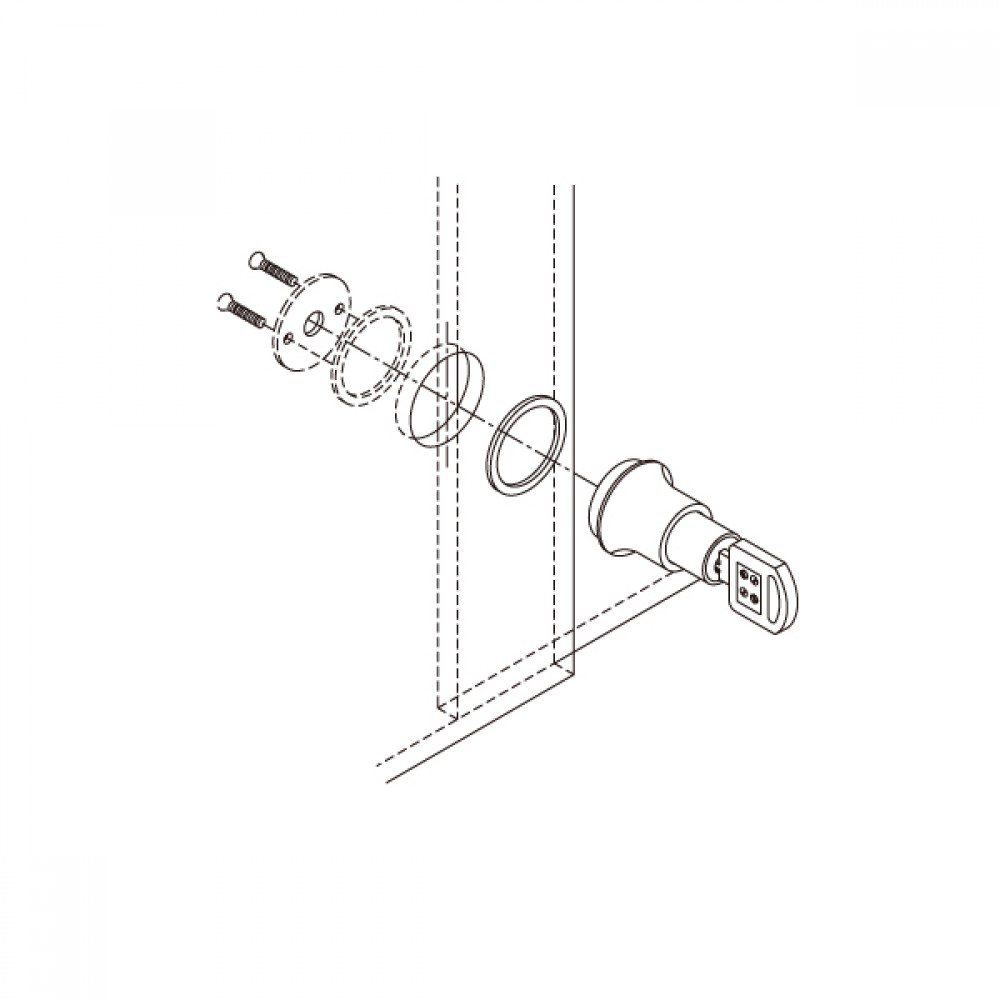 Push Type Cylinder Lock For Sliding Doors Chrome