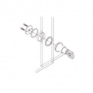 Push Type Cylinder Lock For Sliding Doors Chrome