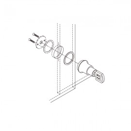 Push Type Cylinder Lock For Sliding Doors Chrome