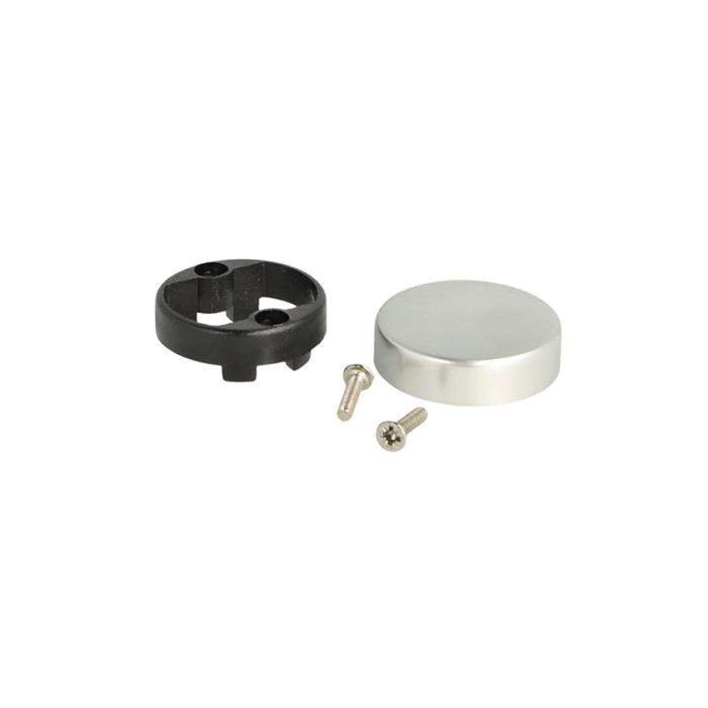 Soft Close Glass Door Cabinet Hinge - Round Satin Alu Cap