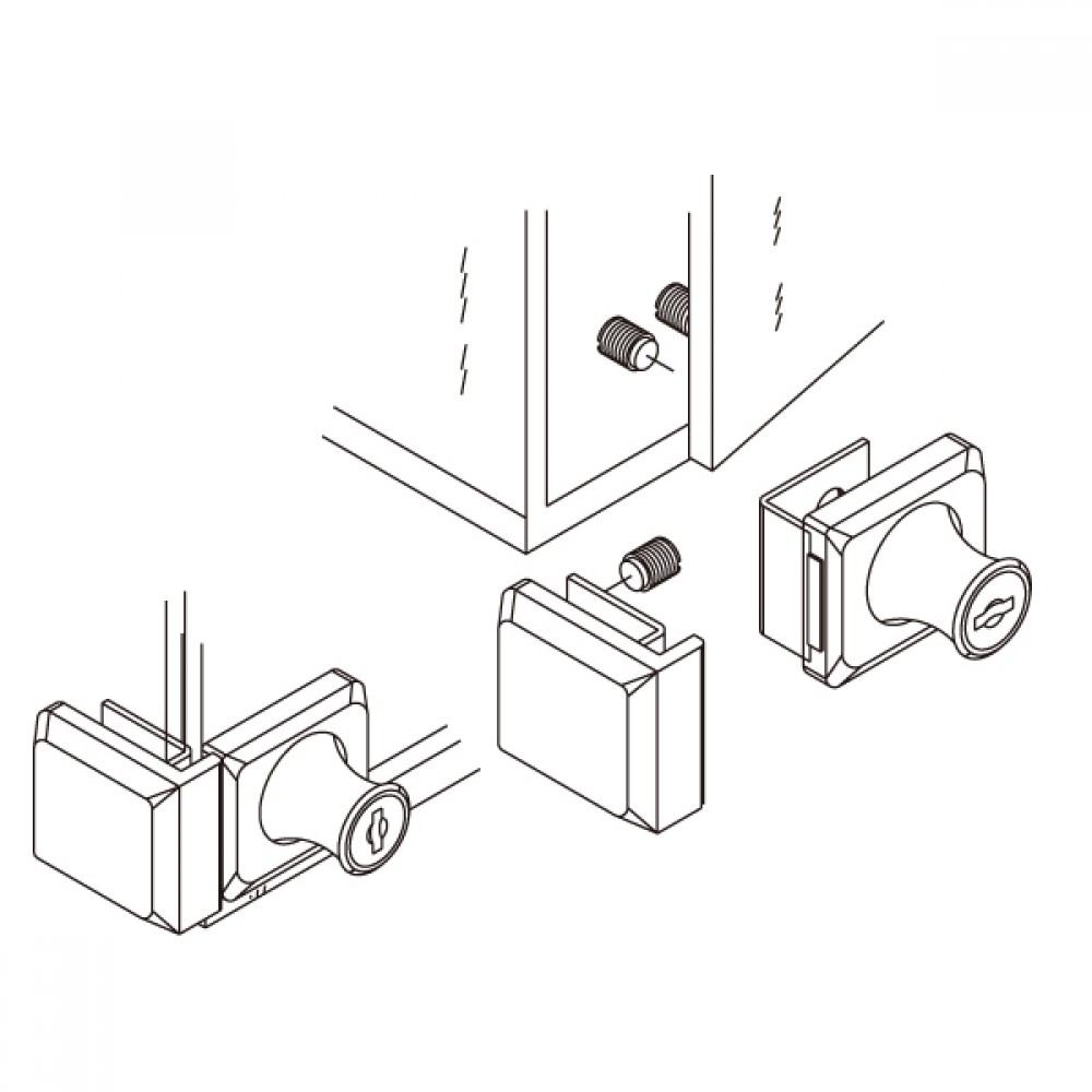 Non Drill Single Swing Lock & Receiver - 90 Deg