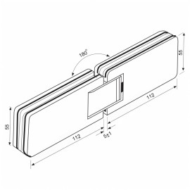 180 Degree - Glass to Glass Shower Hinge - Polished Chrome