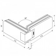 90 Degree - Glass to Glass Shower Hinge - Polished Chrome