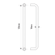 150mm Door Handle 19mm Dia. - Polished Brass