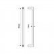 200mm Door Handle 19mm Square Tube  Matt Black