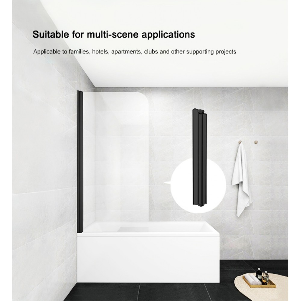 Full Length Lift & Lower Hinge - 6mm Glass - 2100mm - Black