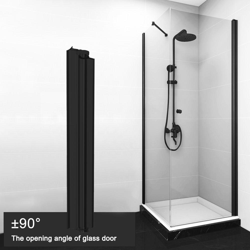 Full Length Lift & Lower Hinge - 6mm Glass - 2100mm - Black