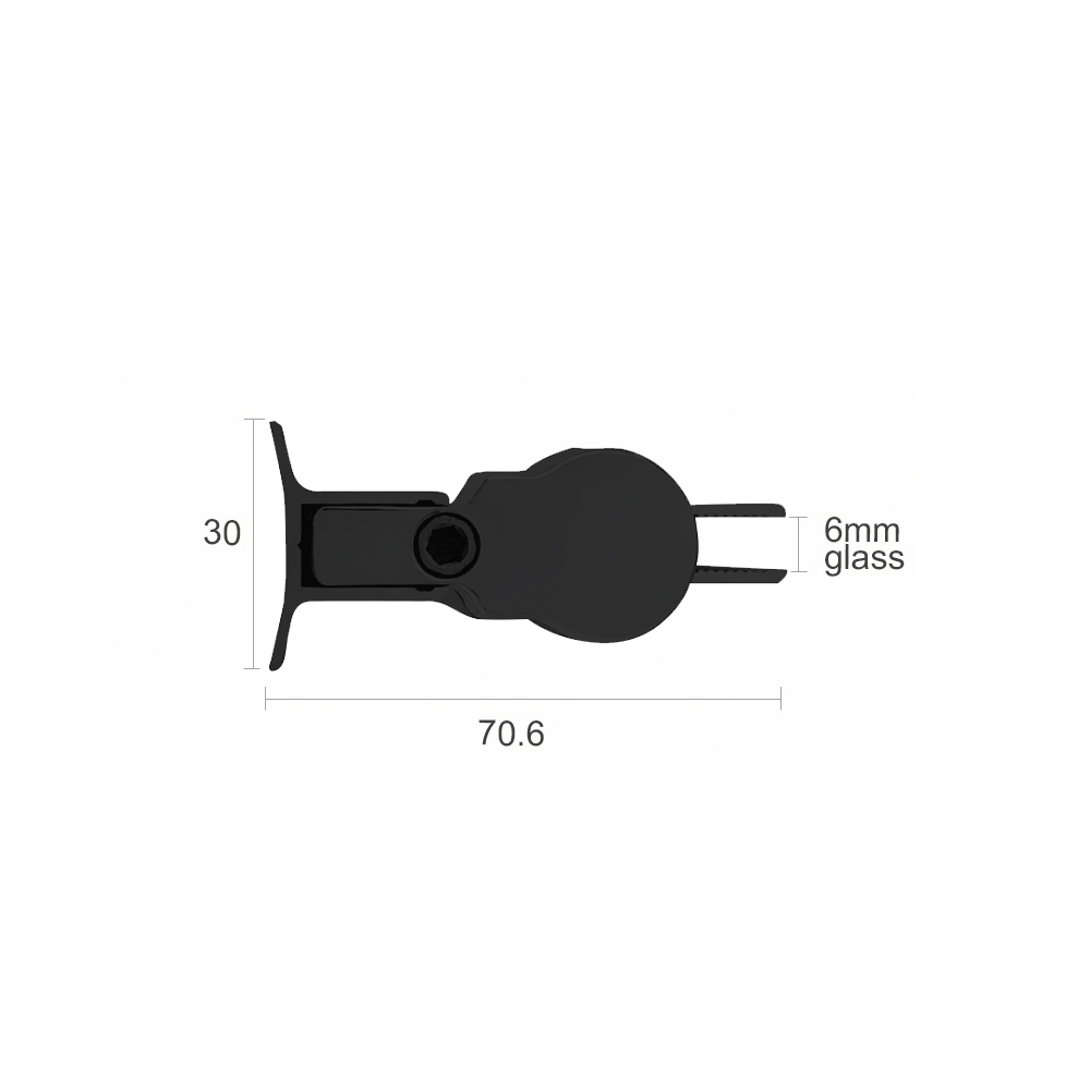 Full Length Lift & Lower Hinge - 6mm Glass - 2100mm - Black